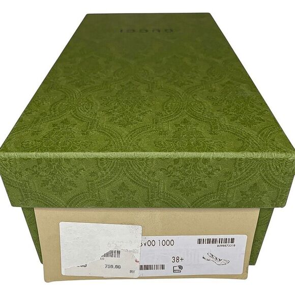 Gucci Hills GG Logo Ballet Flat EU 38.5 US 8.5 Cap Toe Double G Leather - Picture 9 of 11